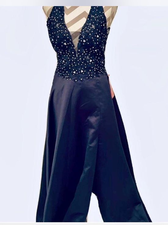 Blondie Nites Dresses & Skirts - Blondie Nites Midnights & Magic Navy Embellished halter Prom Gown size 5